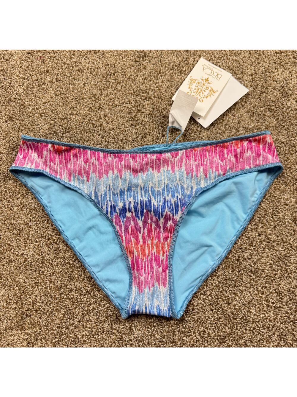 Becca by Rebecca Virtue Bikini Bottom Mermaid Ombre Large NWT Scrunch Bottom